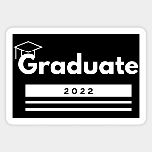 Graduate 2022. Simple Typography Black Graduation 2022 Design with Graduation Cap. Magnet